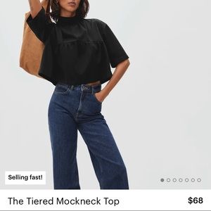 NWT Everlane Tiered Mockneck Top